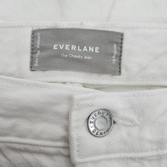 Everlane The Cheeky Straight Leg Jeans White Button Fly High Rise 28 - Picture 5 of 7